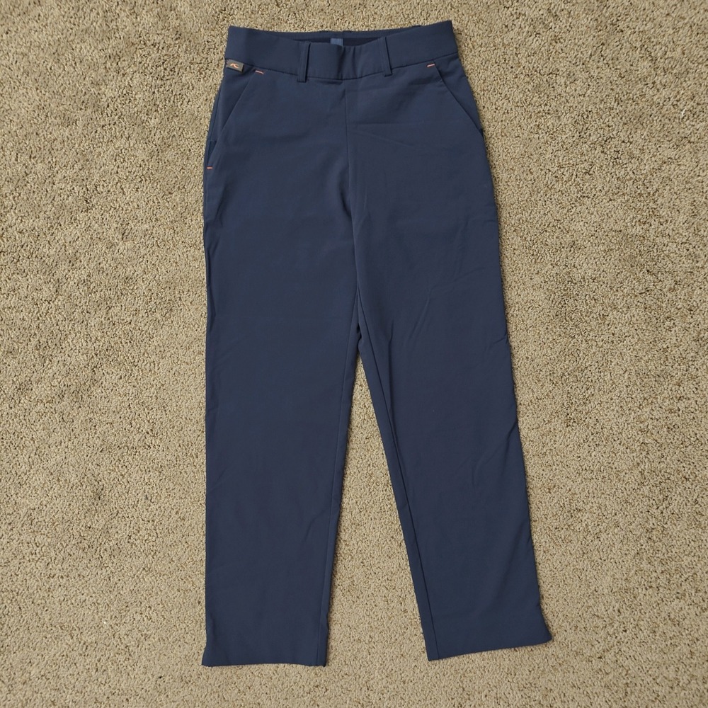 KJUS Women Collagen Straight Pants Navy Blue Slim‎ Fit Golf Trousers Size XS - Picture 2 of 14